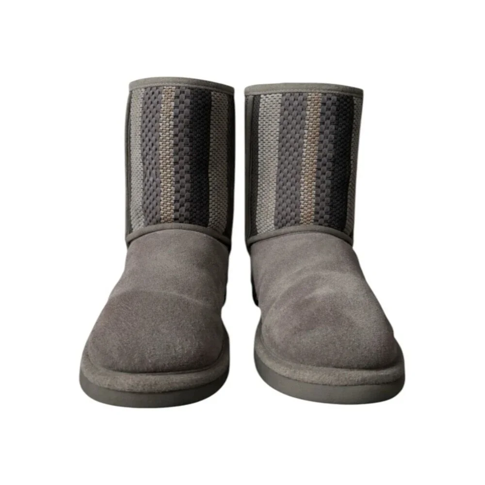 Ugg Classic Short Woven Women’s Charcoal Winter Boots Sz 7 #1010551